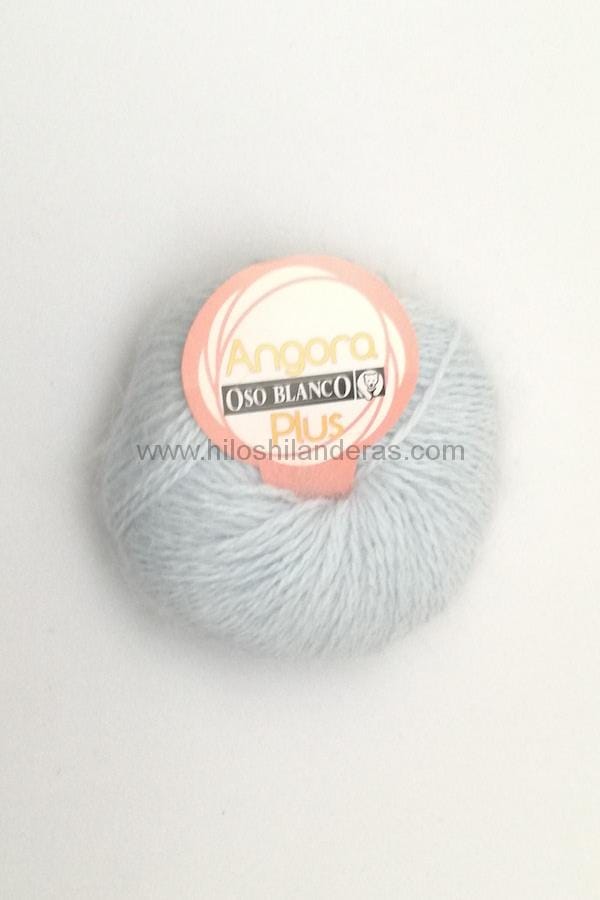 Madeja de lana Angora Plus de Oso Blanco 20 gr 3,5 - 4 mm color celeste pastel