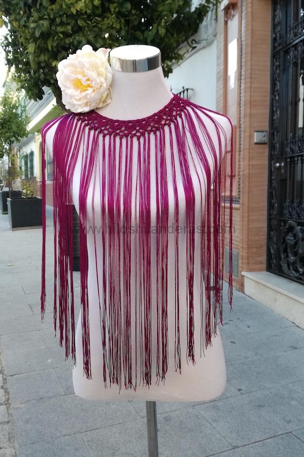 Collar de flecos para traje de flamenca mod. Zigzag » Hilos