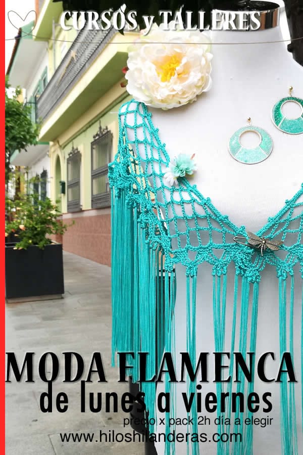 Curso de Moda Flamenca. Pack 2h. Mod. FLMC Modalidad "sin incluir materiales"  o "materiales incluidos" CON CITA 2h de lunes a viernes a elegir. Opción incluye materiales
