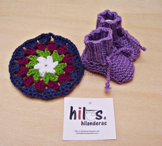 patucos bebe crochet recien nacido 100% fibra algodon, suela 8,5 cm